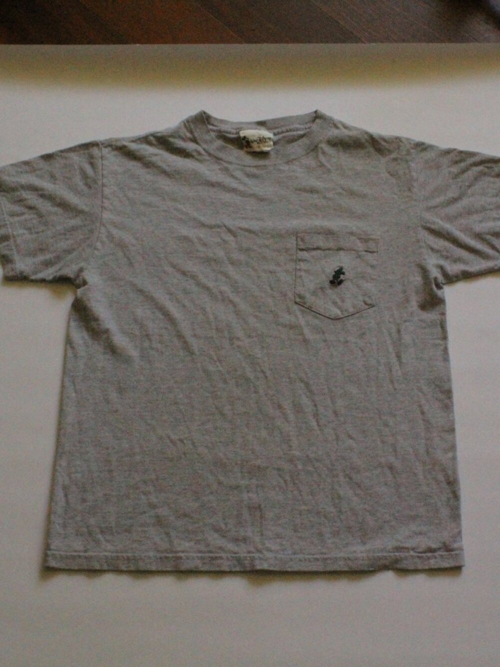 Vintage Disney Grey T Shirt Mickey Mouse Embroidered Disney World Pocketed Small